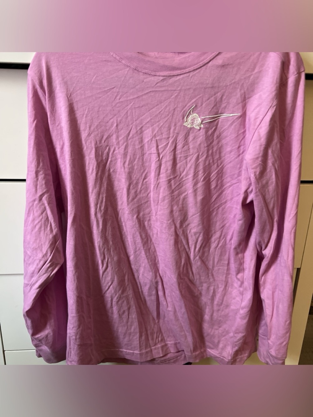 Nike Long Sleeve Tee Pink with White Logo